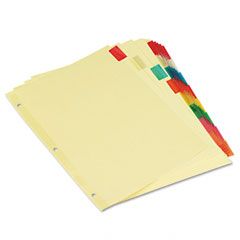 Universal Economical Insertable Index, Multicolor Tabs, 8-Tab, Letter, Buff, 6 Sets/PK UNV21872
