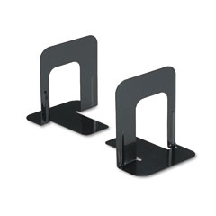 Universal Economy Bookends, Nonskid, 4 3/4 x 5 1/4 x 5, Heavy Gauge Steel, Black UNV54055
