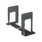 Universal Economy Bookends, Nonskid, 5 7/8 x 8 1/4 x 9, Heavy Gauge Steel, Black UNV54095