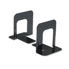 Universal Economy Bookends, Standard, 4 3/4 x 5 1/4 x 5, Heavy Gauge Steel, Black UNV54051