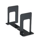 Universal Economy Bookends, Standard, 5 7/8 x 8 1/4 x 9, Heavy Gauge Steel, Black UNV54091