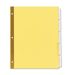 Universal Extended Insert Indexes, Five Clear Tabs, Letter, Buff, 6 Sets/Pack UNV21875