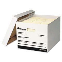 Universal Extra-Strength Storage Box, Letter/Legal, 12 x 15 x 10, White, 12/Carton UNV95225