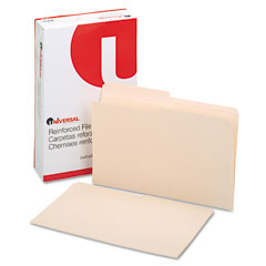 Universal File Folders, 1/2 Cut, Two-Ply Top Tab, Legal, Manila, 100/Box UNV16122