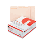 Universal File Folders, 1/3 Cut Assorted, Two-Ply Top Tab, Letter, Manila, 100/Box UNV16113