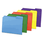 Universal File Folders, 1/3 Cut Double-Ply Top Tab, Letter, Assorted Colors, 100/Box UNV16166