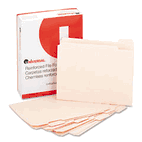 Universal File Folders, 1/5 Cut Assorted, Two-Ply Top Tab, Letter, Manila, 100/Box UNV16115