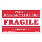 Universal "Fragile Handle with Care" Self-Adhesive Shipping Labels, 3 x 5, 500/Roll UNV308383