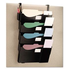 Universal Grande Central Fling System, Four Pocket, Partition Mount, Plastic, Black UNV08138
