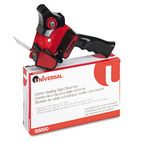 Universal Handheld Box Sealing Tape Dispenser, 3" core, Metal/Plastic, Black & Red UNV88000