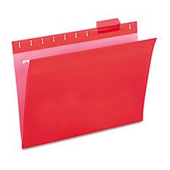 Universal Hanging File Folders, 1/5 Tab, 11 Point Stock, Letter, Red, 25/Box UNV14118