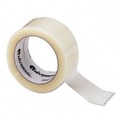 Universal Heavy-Duty Box Sealing Tape, 2" x 55 yards, 3" Core, Clear, 36/Box UNV99000