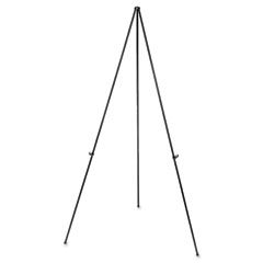 Universal Heavy-Duty Instant Setup Foldaway Easel, Adjusts 25" - 63" High, Aluminum, Black UNV43027