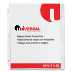 Universal Heavy Weight Sheet Protector with Index Tabs, Nonglare, Clear, 5-Tab, 5/Pk UNV21132