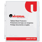 Universal Heavy Weight Sheet Protector with Index Tabs, Nonglare, Clear, 8-Tab, 8/Pk UNV21133