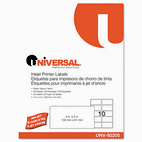 Universal Inkjet Printer Labels, 2 x 4, White, 250/Pack UNV80205