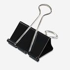 Universal Large Binder Clips, Steel Wire, 1" Capacity, 2" Wide, Black/Silver, Dozen UNV10220