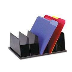 Universal Large Desktop Sorter, Five Sections, Plastic, 13 1/2 x 9 1/8 x 5, Black UNV08125