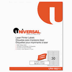 Universal Laser Printer File Folder Labels, 2/3 x 3-7/16, White, 750/Pack UNV80011