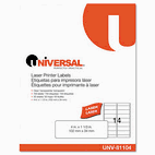 Universal Laser Printer Permanent Labels, 1-1/3 x 4, Clear, 700/Box UNV81104