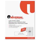 Universal Laser Printer Permanent Labels, 1 x 4, White, 5000/Box UNV80002