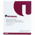 Universal Laser Printer Permanent Labels, 8-1/2 x 11, White, 100/Box UNV80109