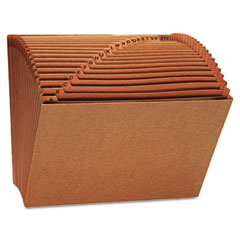 Universal Leather-Like Expanding File, Open Top, 12 x 10, A-Z, Letter, Redrope UNV13910