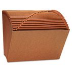 Universal Leather-Like Expanding File, Open Top, 12 x 10, A-Z, Letter, Redrope UNV13910