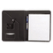 Universal Leather-Look Pad Folio, Inside Flap Pocket w/Card Holder, Black UNV32660