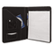 Universal Leather-Look Pad Folio, Inside Flap Pocket w/Card Holder, Black UNV32660