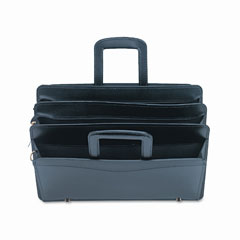 Universal Leather Zippered Portfolio, 16-1/2 x 2-1/2 x 11-1/2, Black IVR31600