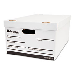 Universal Lift-Off Lid File Storage Box, Legal, Fiberboard, White, 12/Carton UNV95221
