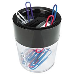 Universal Magnetic Clip Dispenser, Two Compartments, Plastic, 2 1/2 x 2 1/2 x 3 UNV08126