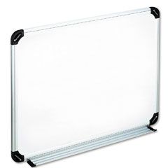 Universal Magnetic Dry Erase Board, Melamine, 24 x 18, White, Aluminum/Plastic Frame UNV43732