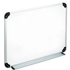 Universal Magnetic Dry Erase Board, Melamine, 24 x 18, White, Aluminum/Plastic Frame UNV43732