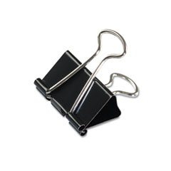 Universal Medium Binder Clips, Steel Wire, 5/8" Cap., 1-1/4" Wide, Black/Silver, Dozen UNV10210