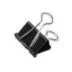 Universal Medium Binder Clips, Steel Wire, 5/8" Cap., 1-1/4" Wide, Black/Silver, Dozen UNV10210