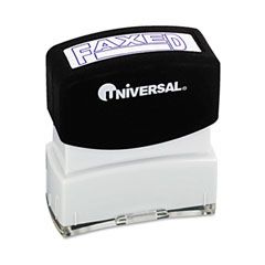 Universal Message Stamp, FAXED, Pre-Inked/Re-Inkable, Blue UNV10053
