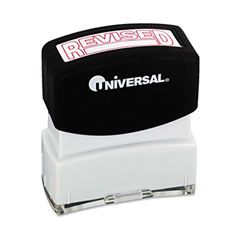 Universal Message Stamp, REVISED, Pre-Inked/Re-Inkable, Red UNV10068