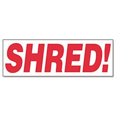 Universal Message Stamp, SHRED, Pre-Inked/Re-Inkable, Red UNV10073