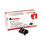 Universal Mini Binder Clips, Steel Wire, 1/4" Cap., 1/2" Wide, Black/Silver, Dozen UNV10199
