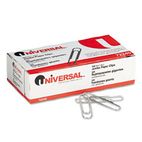 Universal Nonskid Paper Clips, Wire, Jumbo, Silver, 100/Box, 10 Boxes/Pack UNV72240