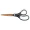 Universal Office Scissors, 8" L, Straight, Titanium Coated Blades, Pointed Tip, Black/Blue UNV92012
