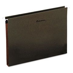 Universal One Inch Box Bottom Hanging Folder, Pressboard, Letter, Standard Green, 25/Box UNV14141