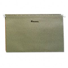 Universal One Inch Box Bottom Pressboard Hanging Folder, Legal, Standard Green, 25/Box UNV14151