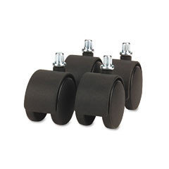 Universal Optional Snap-In Swivel Casters, Black, 4/Set UNV10004