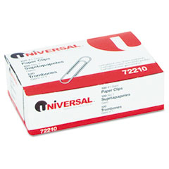 Universal Paper Clips, Smooth Finish, No. 1, Silver, 100/Box UNV72210BX