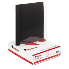 Universal Paper Report Cover, Tang Clip, Letter, 1/2" Capacity, Clear/Black, 25/Box UNV56116