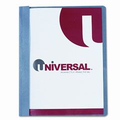 Universal Plastic Cover, Tang Clip, Letter, 1/2" Capacity, Clear/Dark Blue, 25/Box UNV56138