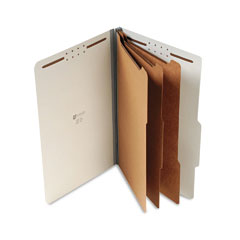 Universal Pressboard Classification Folder, Legal, Eight-Section, Gray, 10/Box UNV10297
